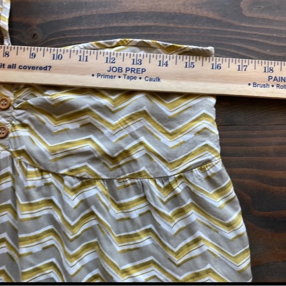 VTG Y2K Ecko Red UNLTD Dress L Halter Tank Tan Mustard Boho Beachy Babydoll Mini - Picture 13 of 15